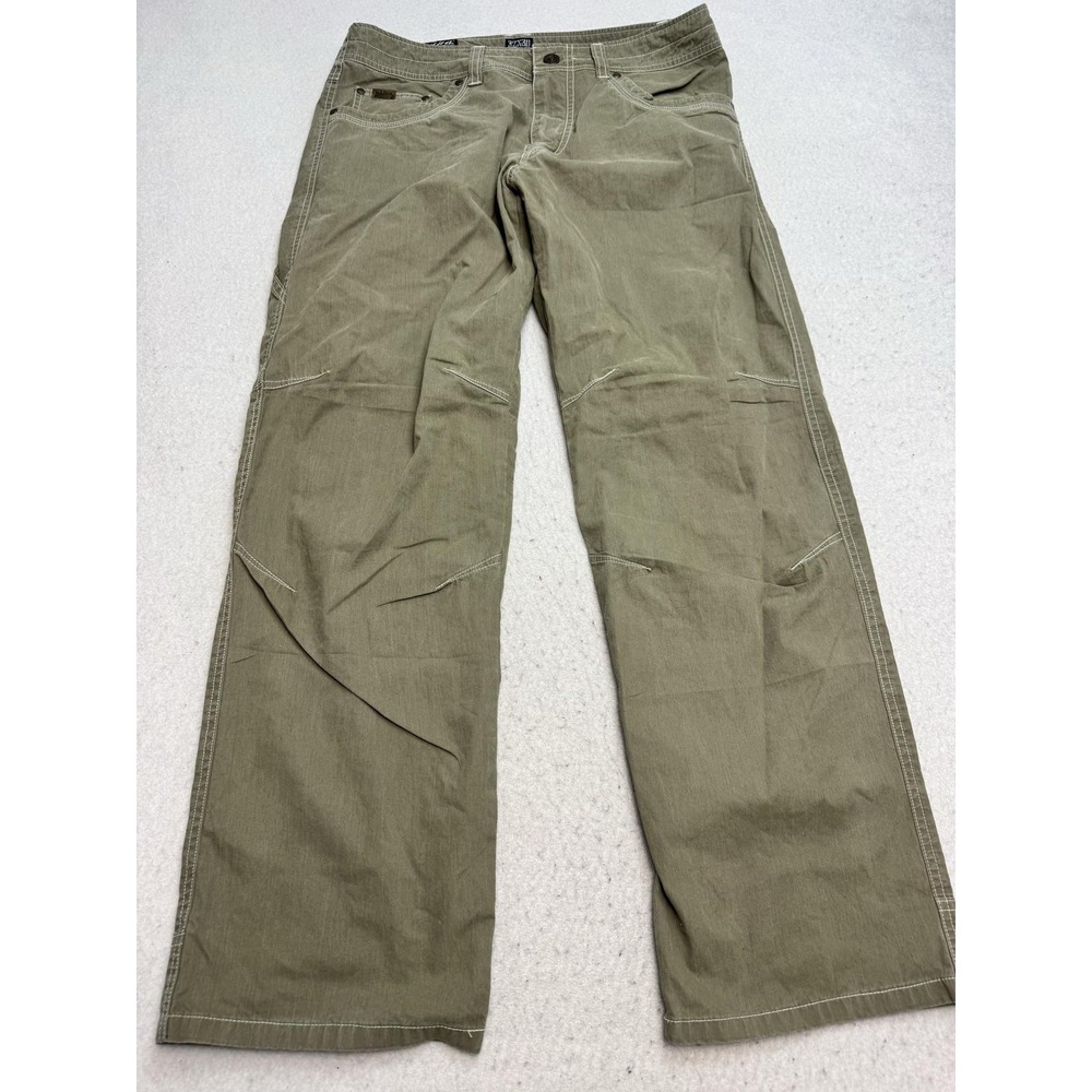 Kuhl Revolvr Pants Mens 32x30 Green Canvas Cargo Outdoor Workwear Hiking